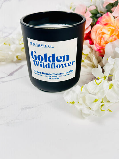Golden Wildflower Candle