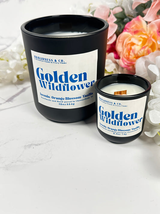 Golden Wildflower Candle