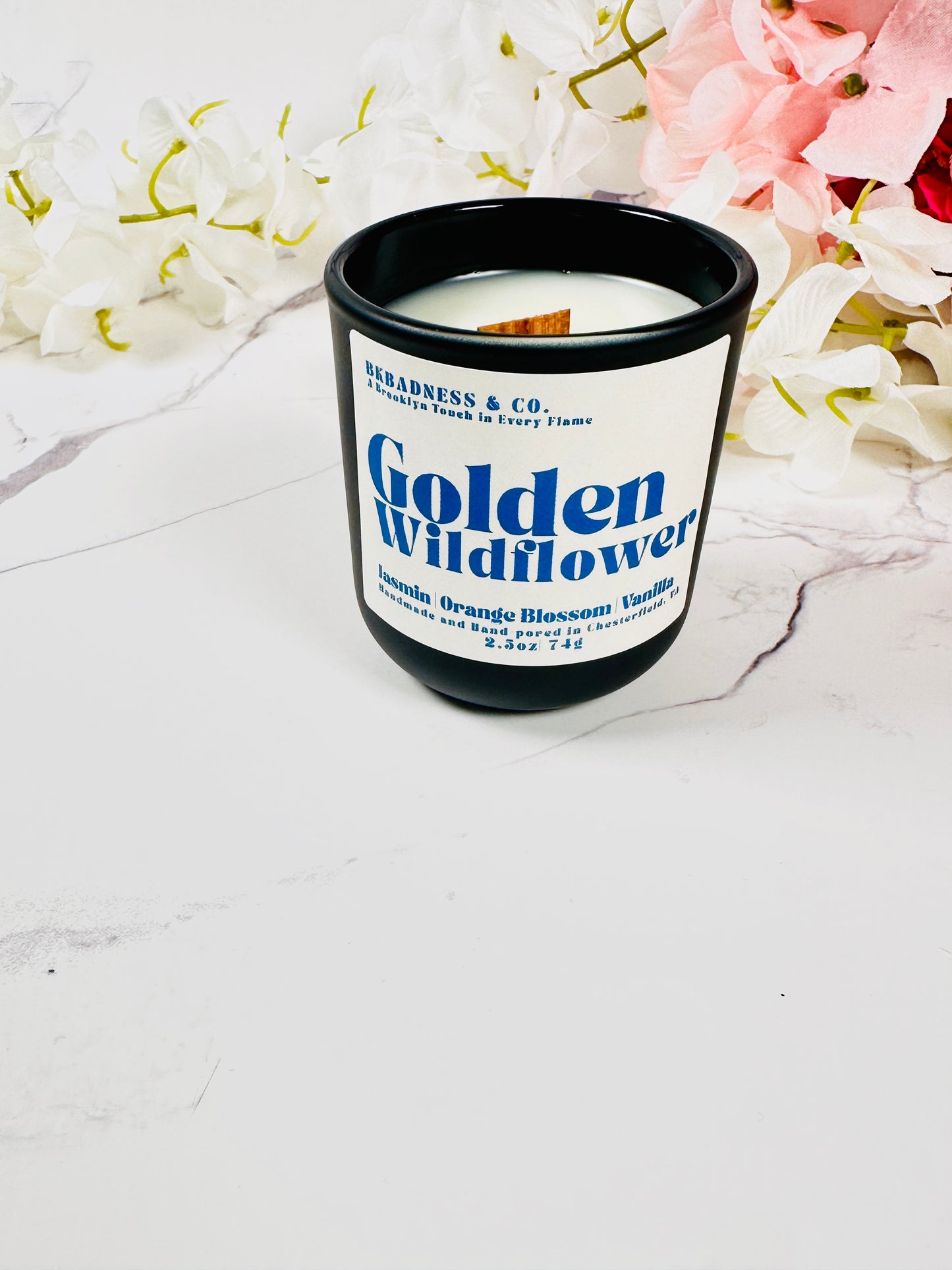 Golden Wildflower Candle